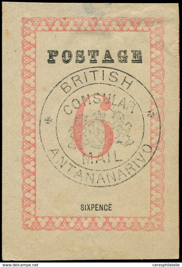 (*) MADAGASCAR Courrier Consulaire Britannique 42 : 6p. Rose-carmin, Léger Pelurage, Aspect TB - Other & Unclassified