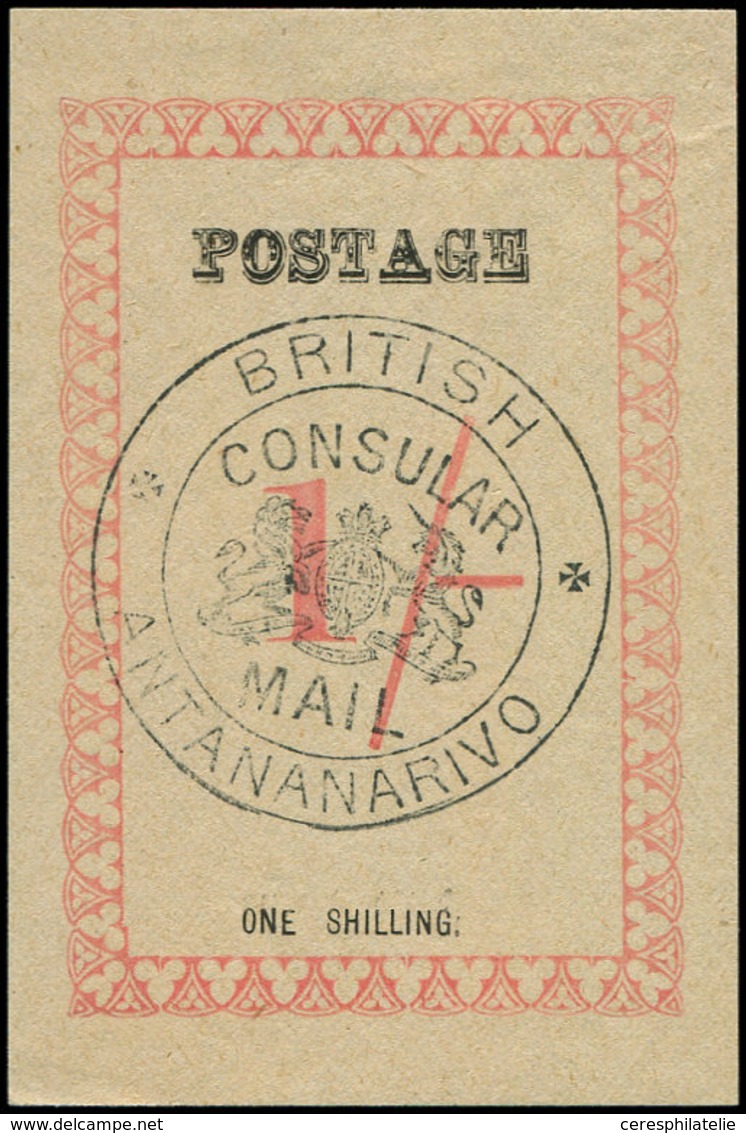 (*) MADAGASCAR Courrier Consulaire Britannique 45 : 1s. Rose-rouge, TTB - Otros & Sin Clasificación