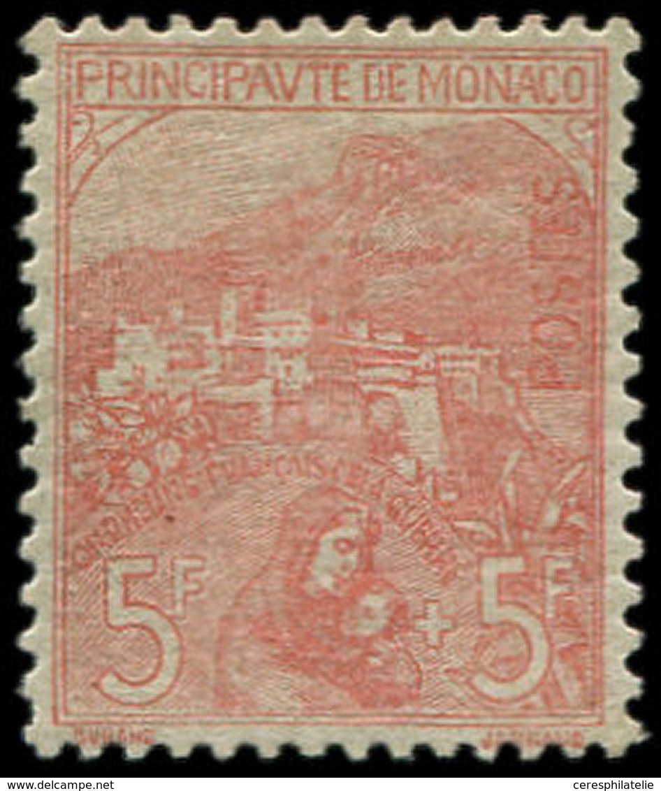 * MONACO 33 : 5f. + 5f. Rose Sur Verdâtre, Quasi **, TB - ...-1885 Prephilately