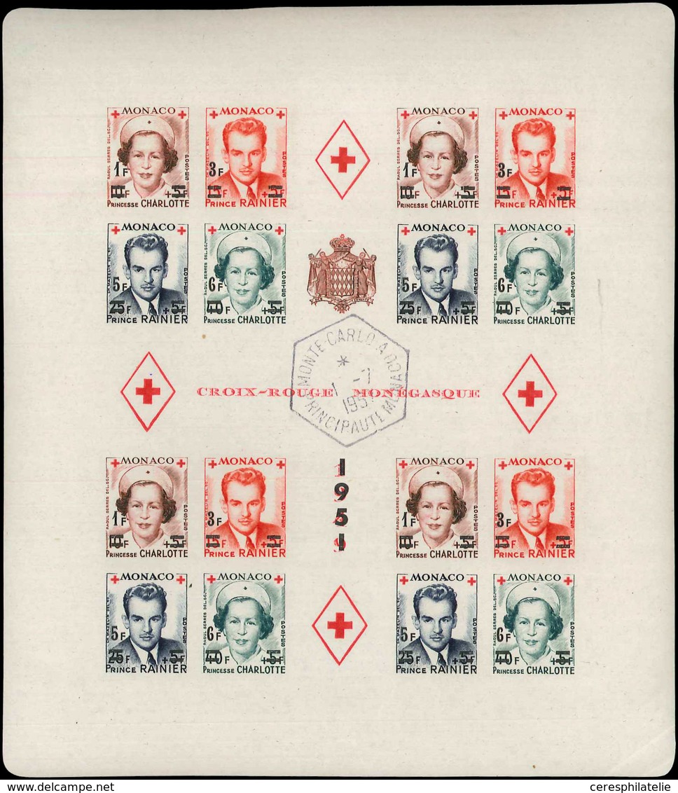 * MONACO BF 4B : Croix-Rouge, Surchargé, Non Dentelé, Obl., TB - Blocks & Sheetlets