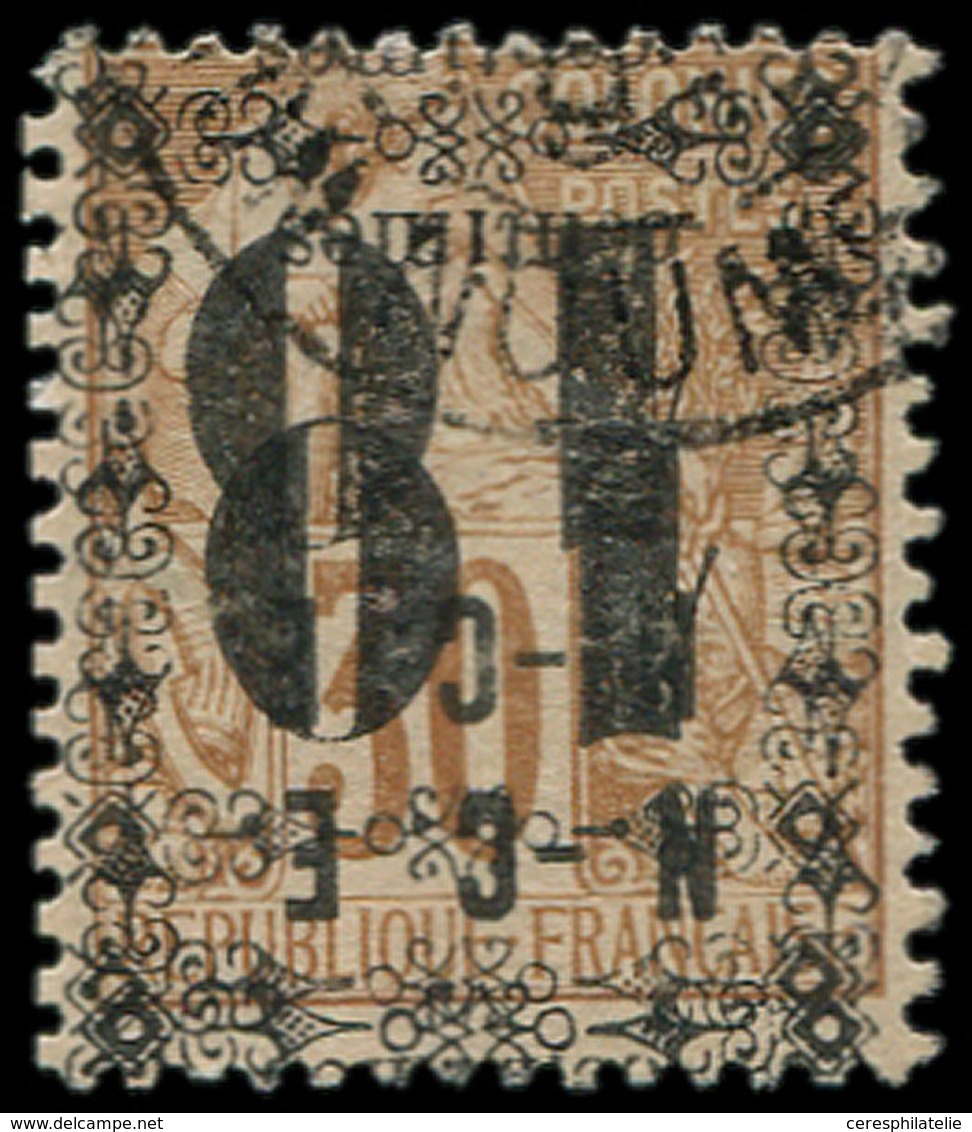 NOUVELLE CALEDONIE 12 : 10 Sur 30c. Brun, DOUBLE Surch. RENVERSEE, Obl., TB - Used Stamps