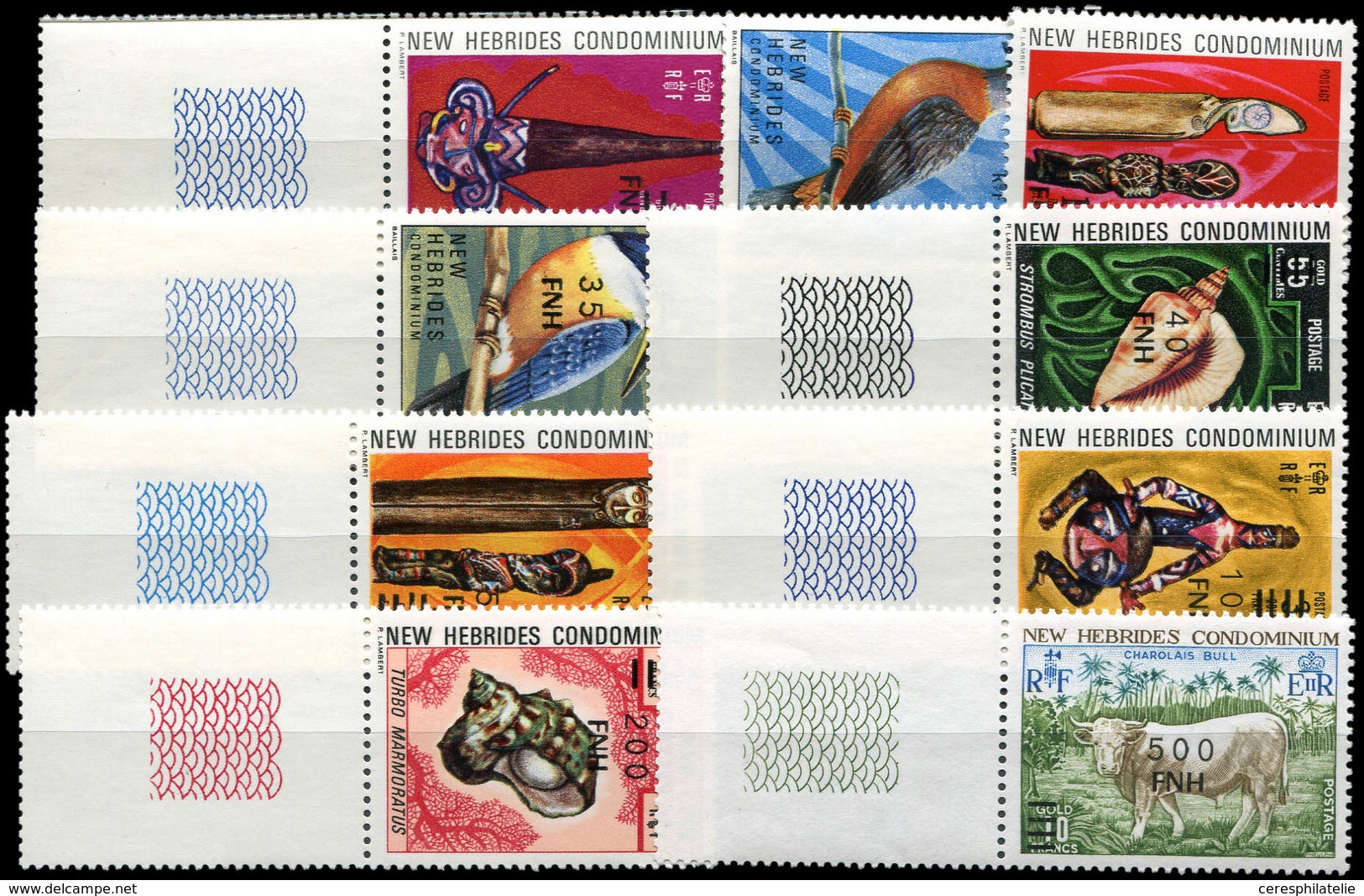 ** NOUVELLES HEBRIDES 486/94 (sf. 488A/B) : Surch. Locale De 1977, 7 Ex. Bdf, TB - Otros & Sin Clasificación