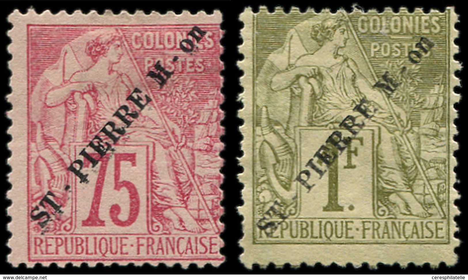 (*) SAINT PIERRE ET MIQUELON 29/30 : 75c. Rose Et 1f. Olive, TB - Used Stamps