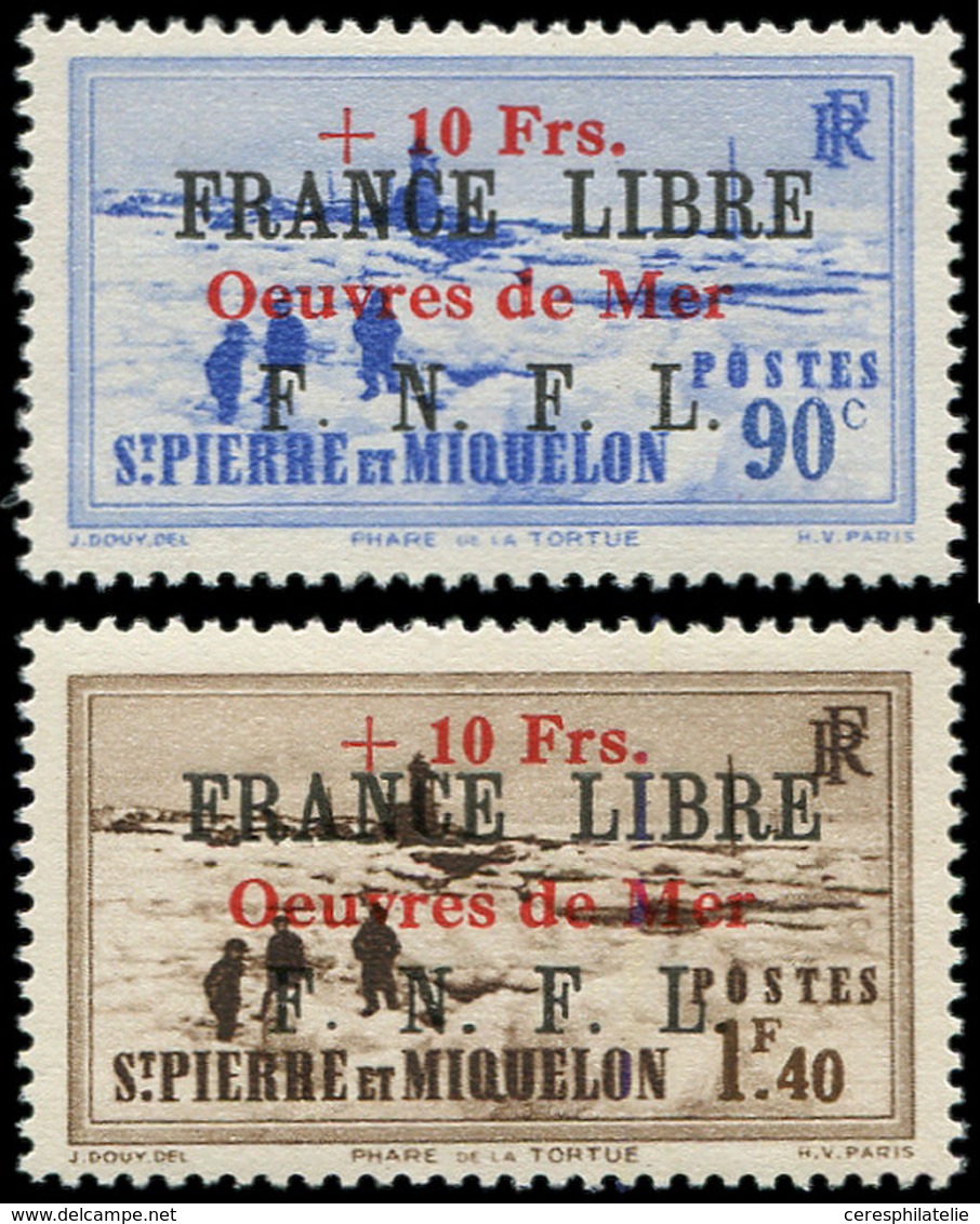 ** SAINT PIERRE ET MIQUELON 311A/B : Oeuvres De Mer, FRANCE LIBRE, TB. C - Used Stamps