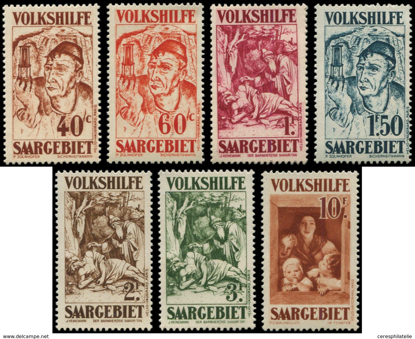 ** SARRE 141/47 : Oeuvres Populaires 1931, La Série, TB - Unused Stamps