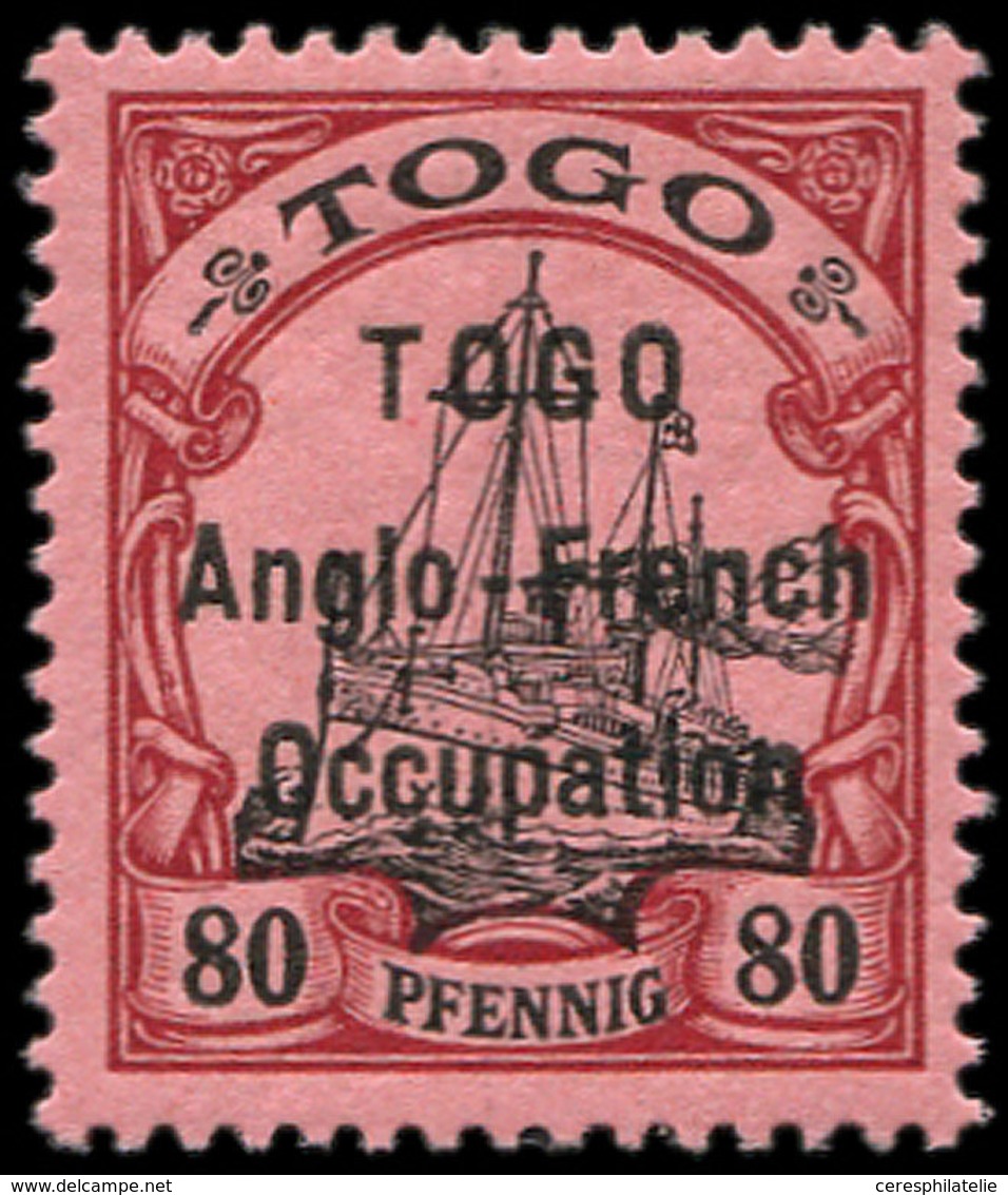 * TOGO 40 : 80pf. Rouge Et Noir Sur Rose, TB. C - Other & Unclassified