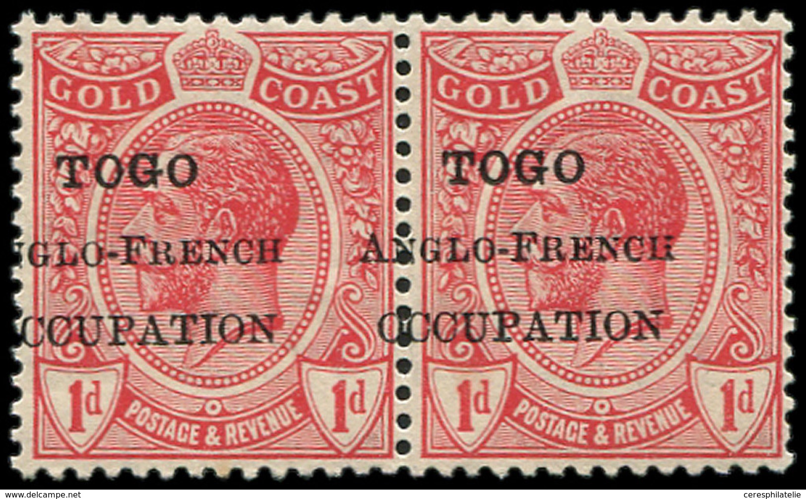 ** TOGO 60 : 1d. Rouge, Surch. A CHEVAL, PAIRE, TB - Other & Unclassified