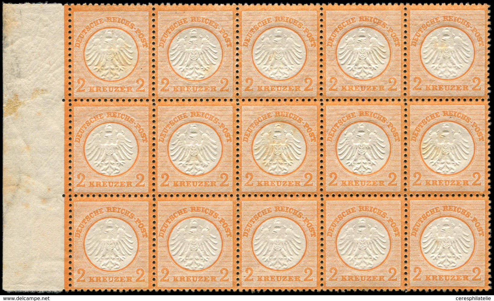 ** EMPIRE 8 : 2k. Orange, BLOC De 15 Bdf, Qqs Rouss., B/TB - Unused Stamps