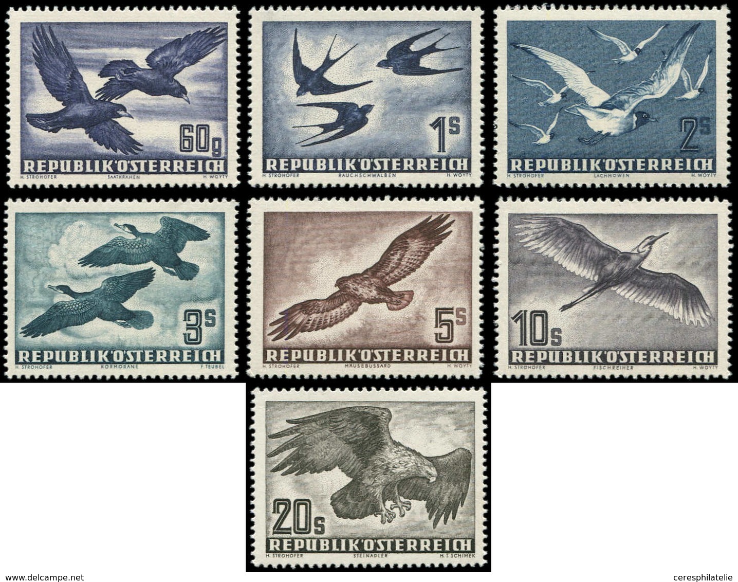 ** AUTRICHE PA 54/60 : Série Oiseaux De 1950-53, TB - Autres & Non Classés