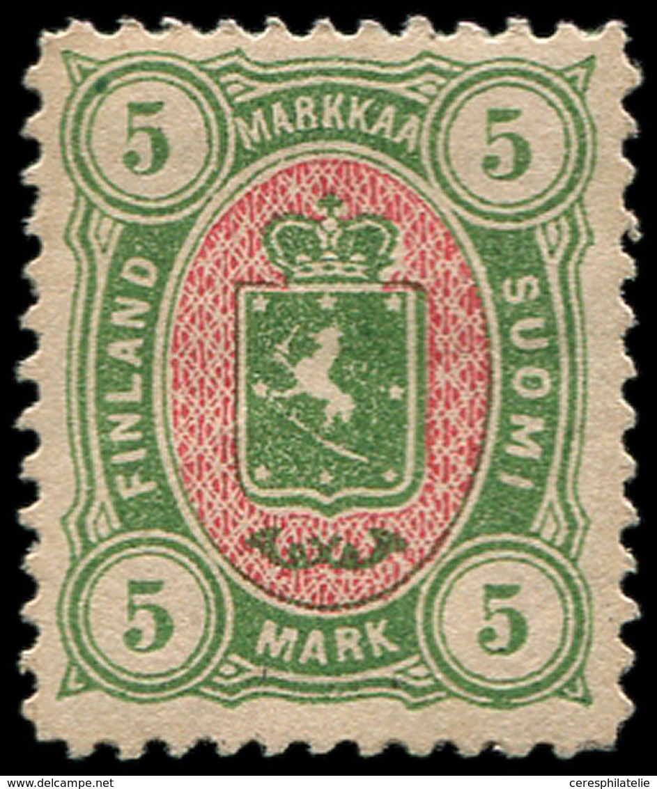 * FINLANDE 26 : 5m. Vert Et Rose, TB - Unused Stamps