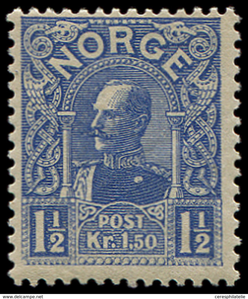 ** NORVEGE 67 : 1 1/2k. Outremer De 1909, TB - Oblitérés