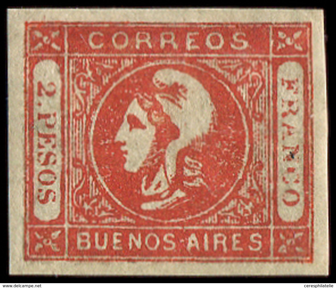 * ARGENTINE Buenos-Aires 11 : 2p. Rouge, TB - Buenos Aires (1858-1864)