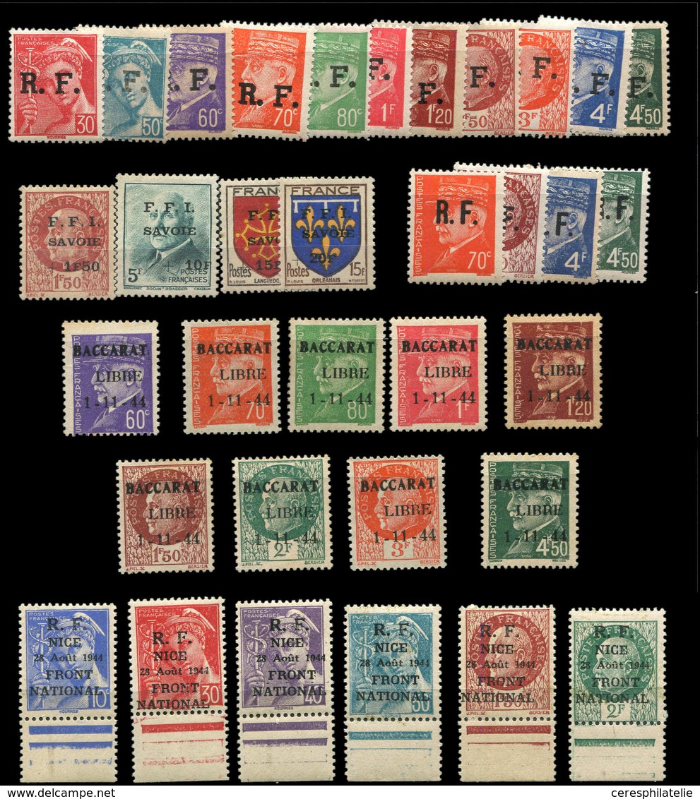 Libération, Petit Lot */** Et (*), Baccarat, Lyon, Nice Et Poitiers, 34 Pièces, TB - Collections (en Albums)