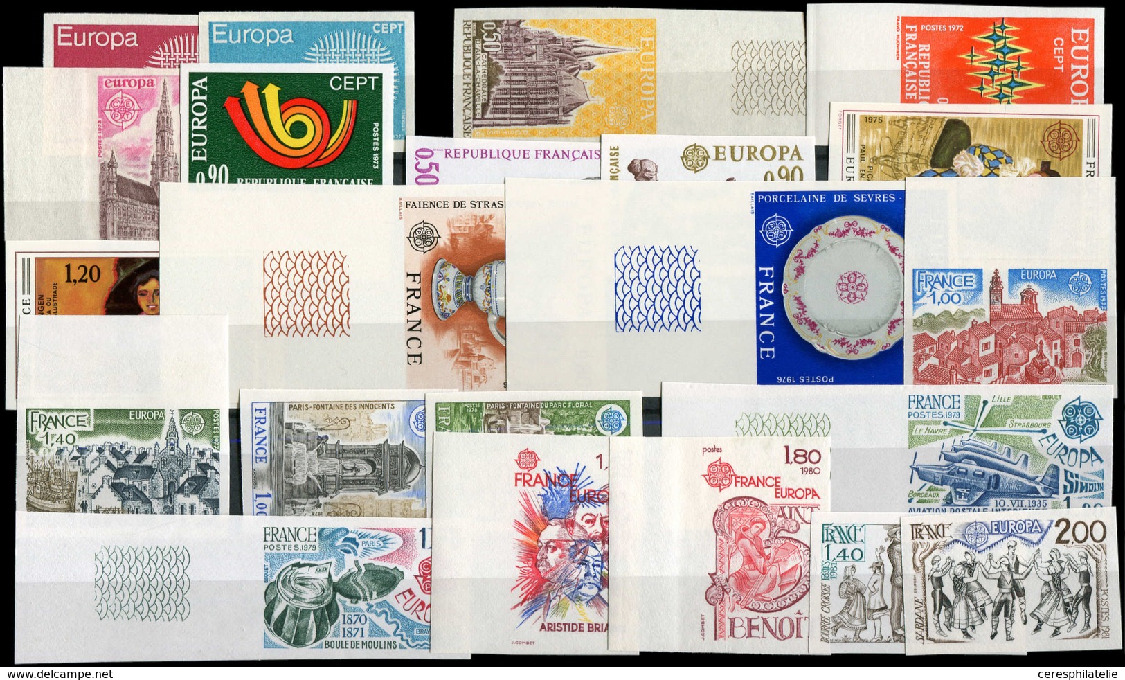 ** Non Dentelés, Europa 1970/81, Nombreux Bdf, TB, Cote Spink - Collections (en Albums)