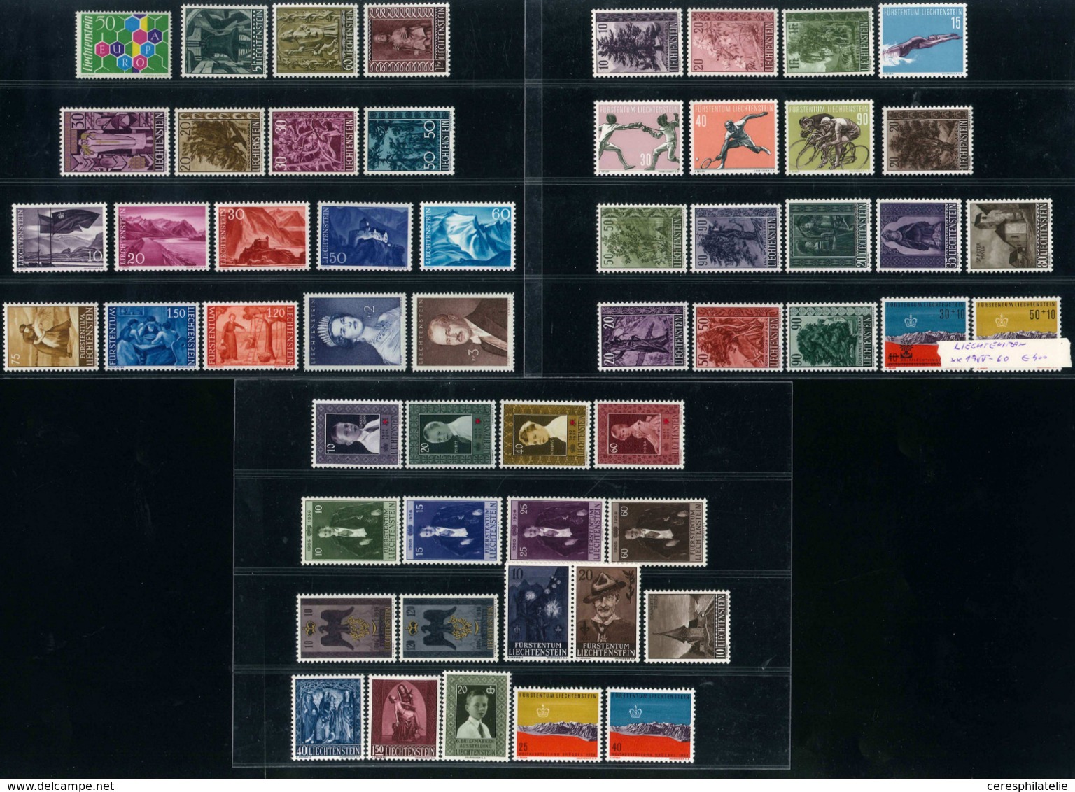 ** Liechtenstein, Années 1955/60, TB - Collections (en Albums)