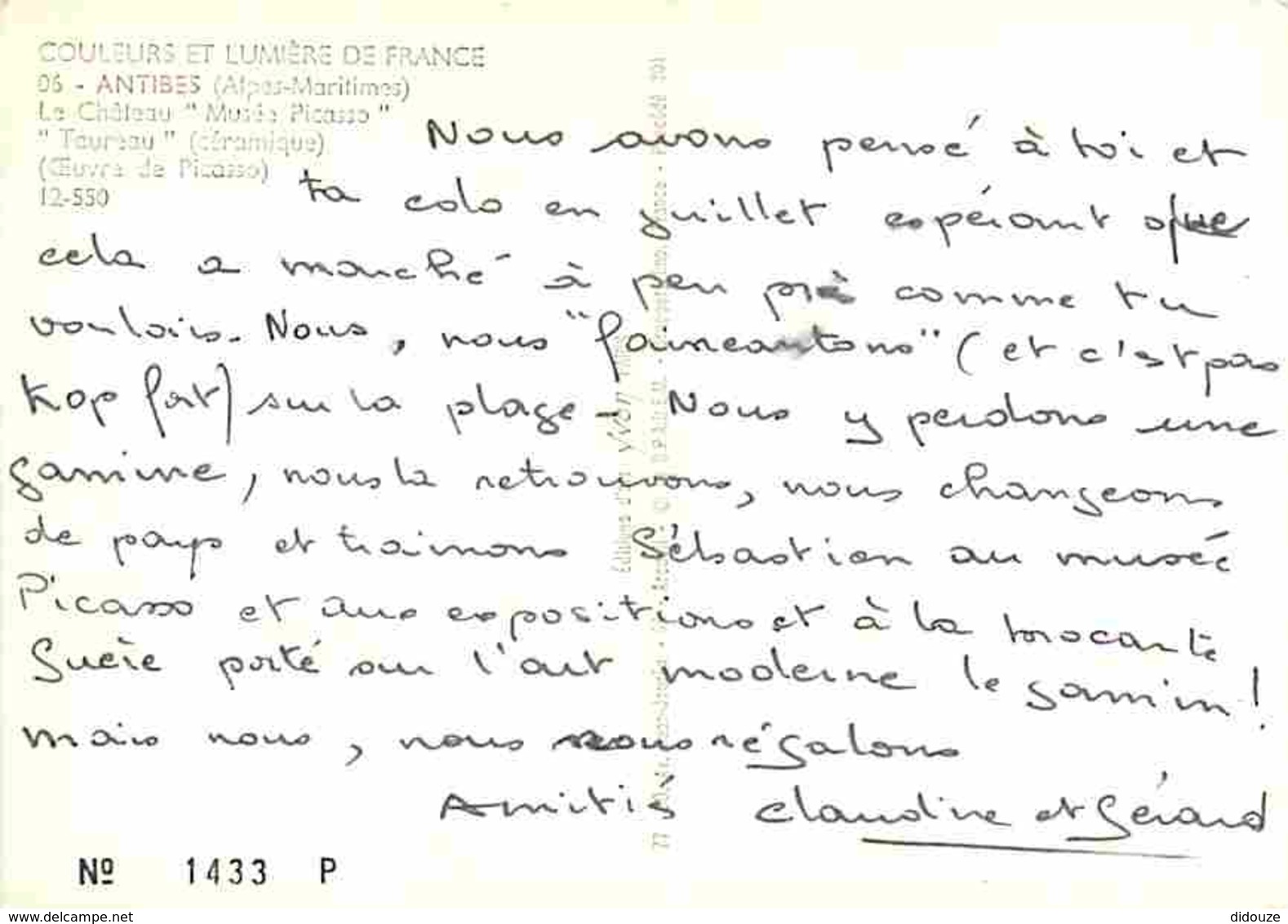 Art - Divers - Pablo Picasso - Le Taureau (céramique) - Musée Picasso D'Antibes - Voir Scans Recto-Verso - Autres & Non Classés