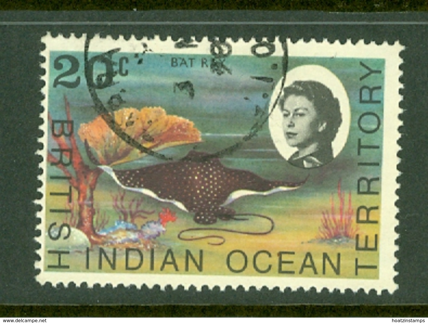 British Indian Territory (BIOT): 1968/70   QE II - Marine Life   SG19    20c   Used - British Indian Ocean Territory (BIOT)