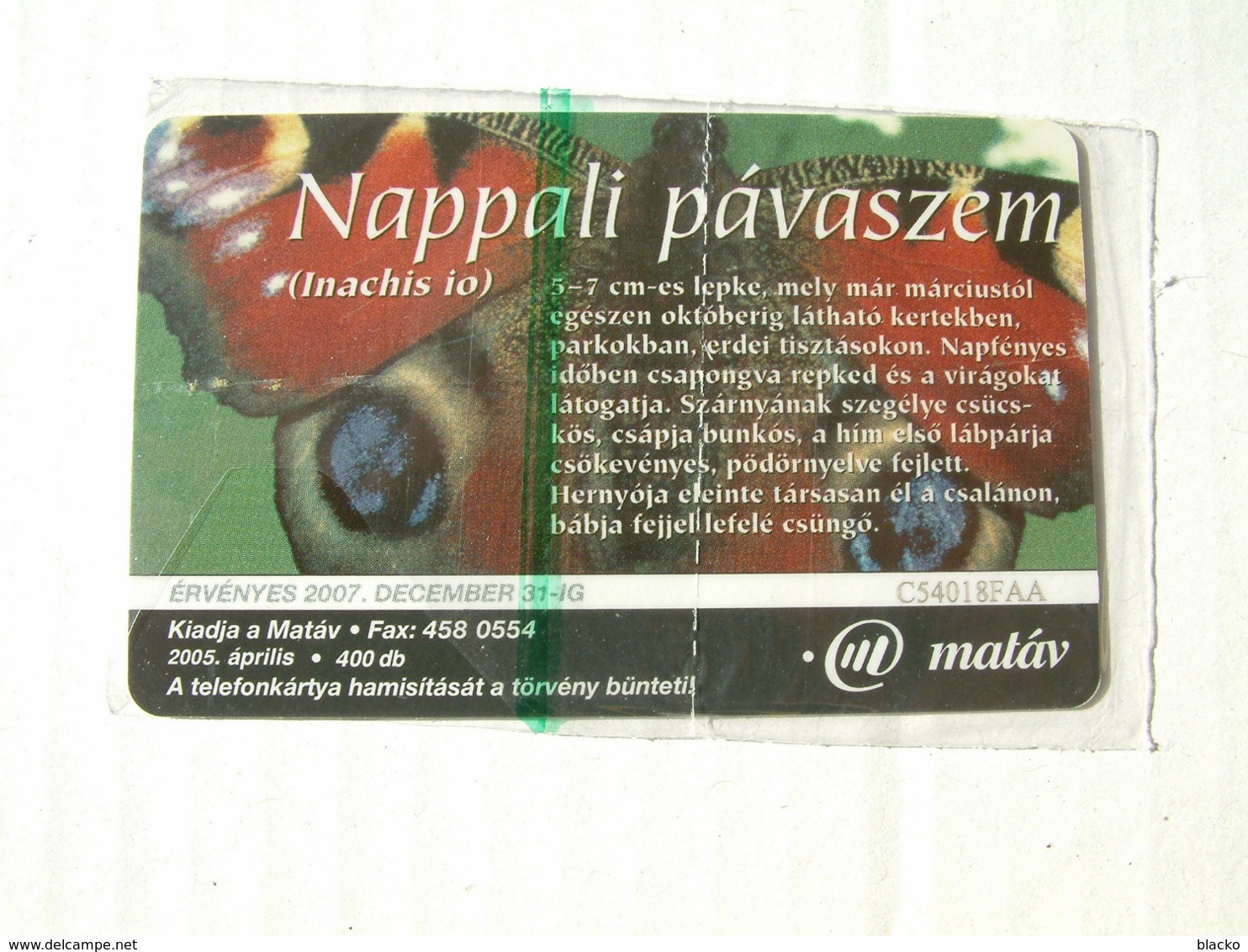 Hungary - K-2005-09 Animal - Butterfly Inachis Io - Only 400 Made - Hungría