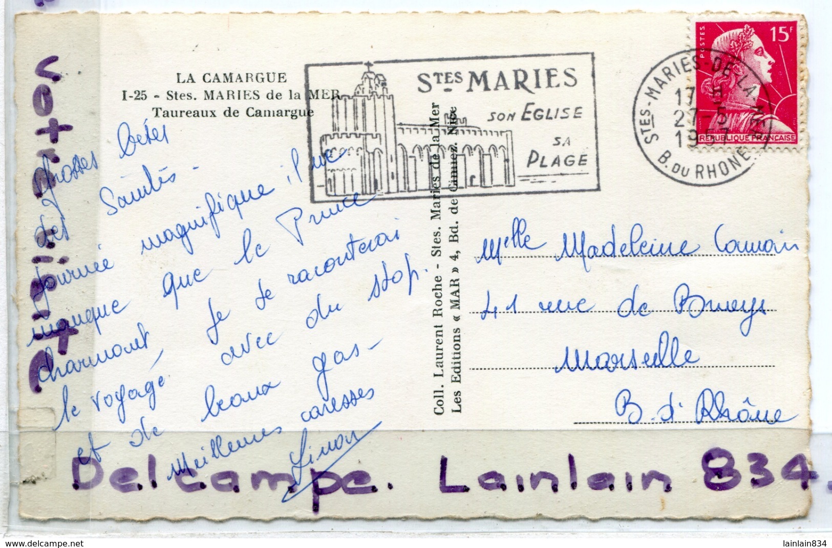 - 25 - Stes MARIES De La MER - Taureaux De Camargue, écrite, 1957, Peu Courante, Petit Format, BE, Scans. - Saintes Maries De La Mer