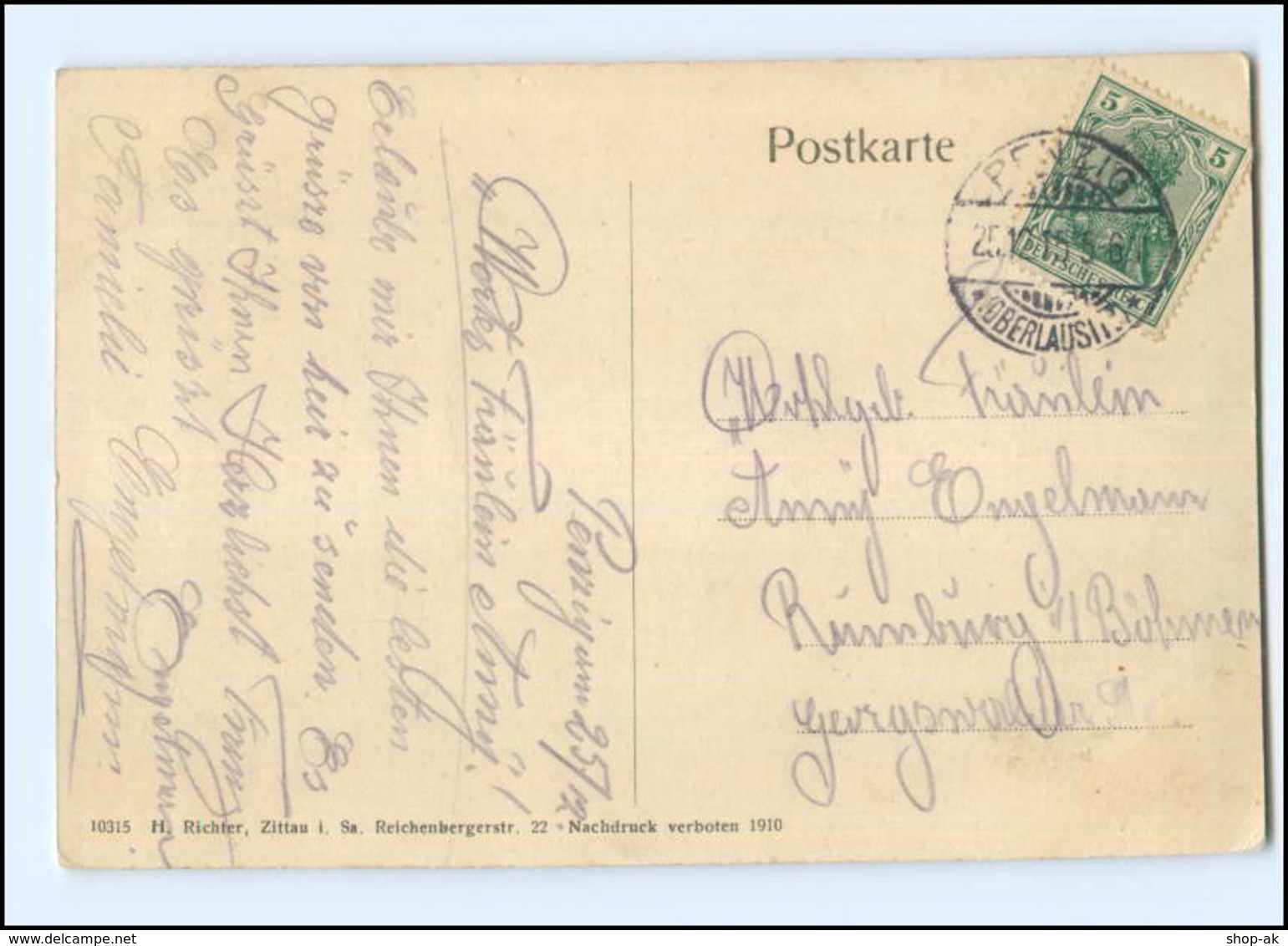 XX005792/ Penzig O.-L.  Bismarckstraße  Nieder-Schlesien AK 1915 - Schlesien