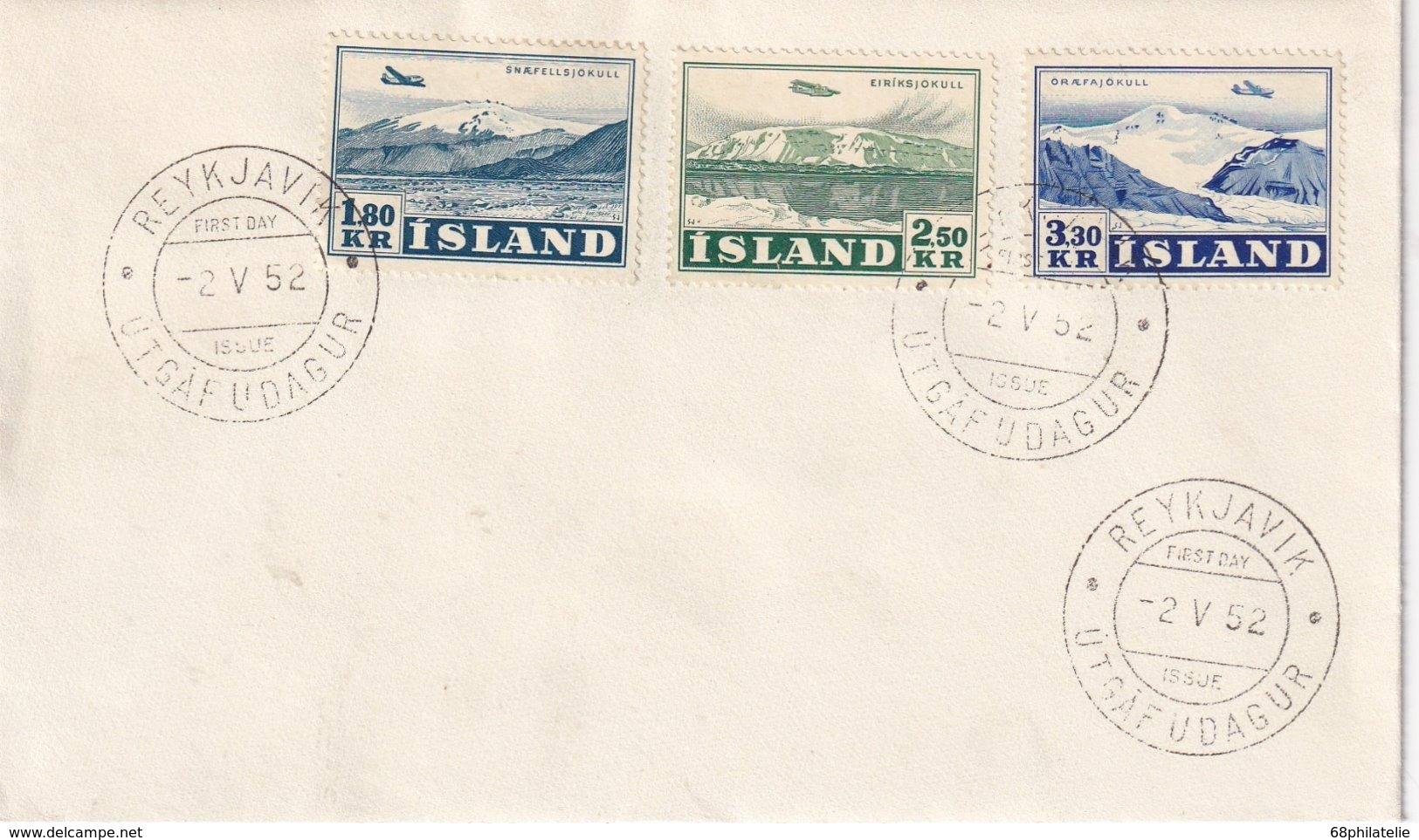 ISLANDE 1952 LETTRE DE REYKJAVIK - Briefe U. Dokumente