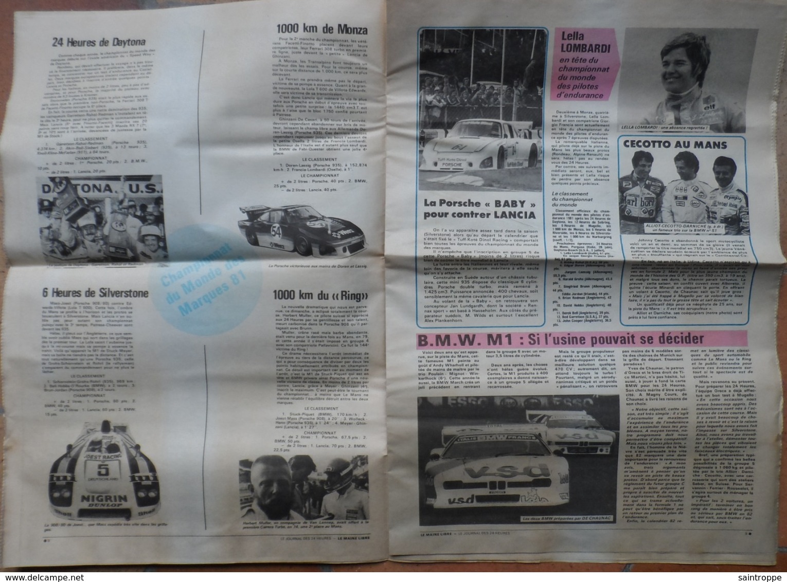 24 H Du Mans 1981.Ickx-Rondeau.Porsche.Renault 5 Turbo.Lola T 600.Lancia. - 1950 à Nos Jours