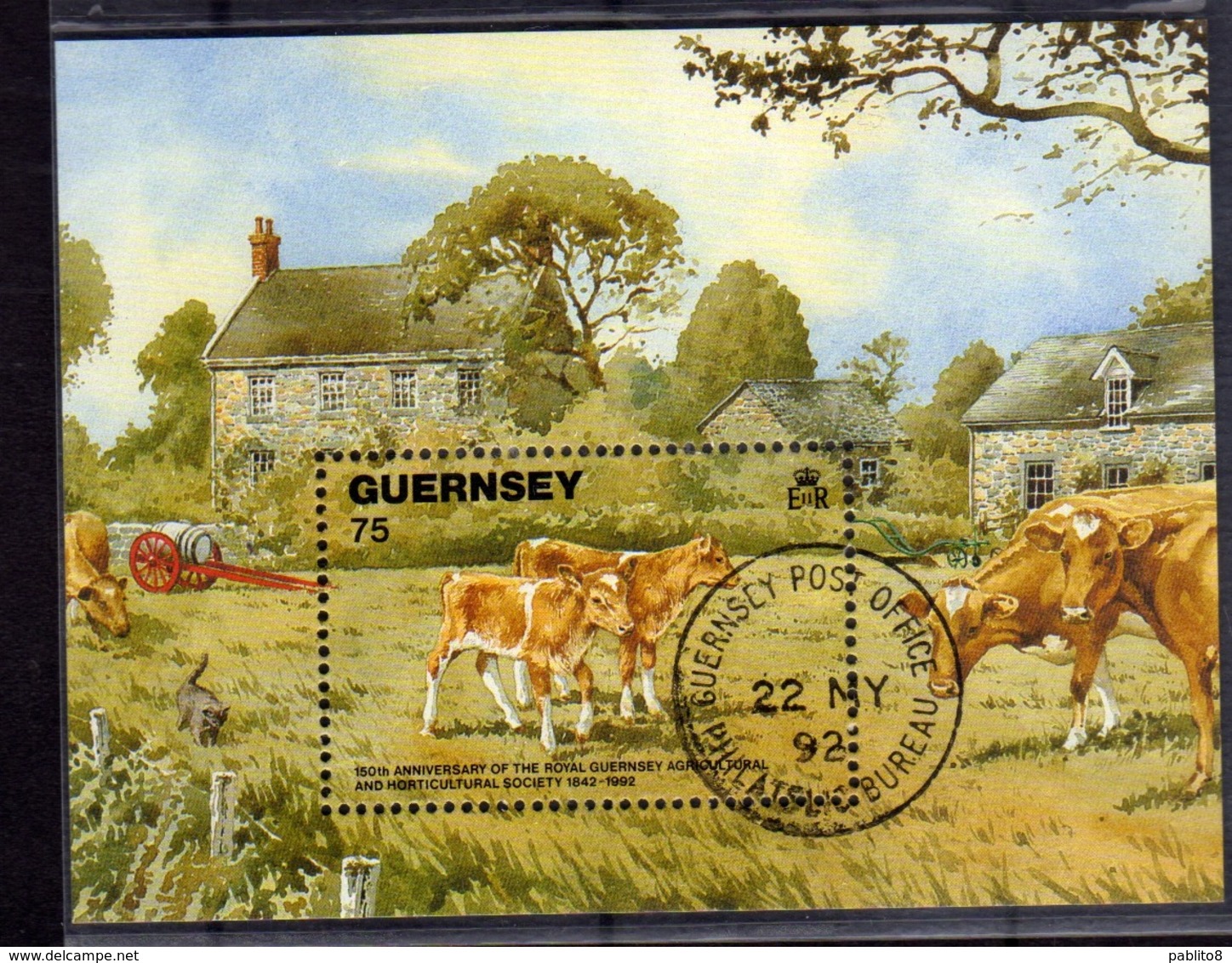 GUERNSEY GUERNESEY 1992 Horticulture & Agriculture ORTICOLTURA AGRICOLTURA BLOCK SHEET BLOCCO FOGLIETTO FIRST DAY FDC - Guernesey