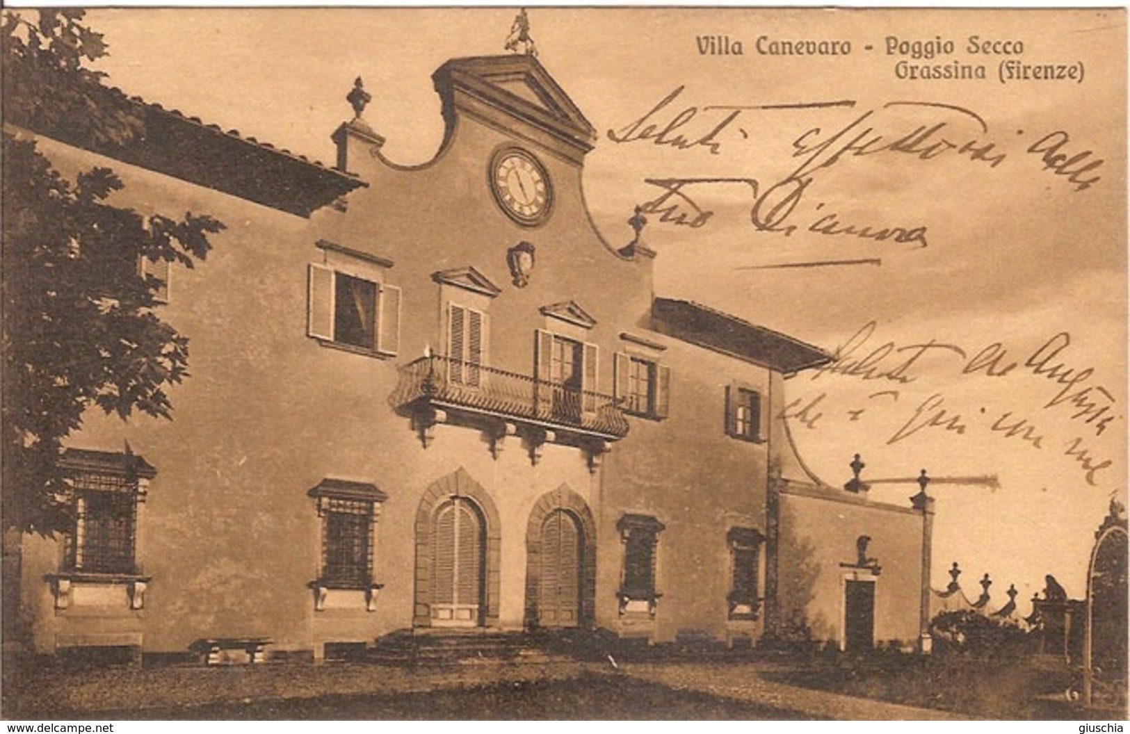 (C).Poggio Secco.Grassina(FI).Villa Canevaro.F.to Piccolo.Viaggiata (c17) - Firenze (Florence)