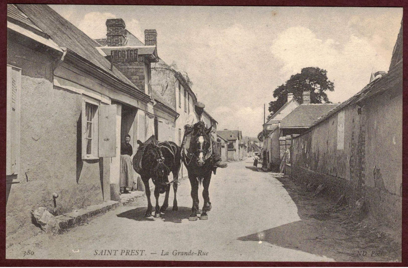 Saint-Prest  Grande Rue - Postes - Poste Auxiliaire - Bureau Tabac - Chevaux * Eure-et-Loir 28300 * Saint Prest  N° 380 - Autres & Non Classés