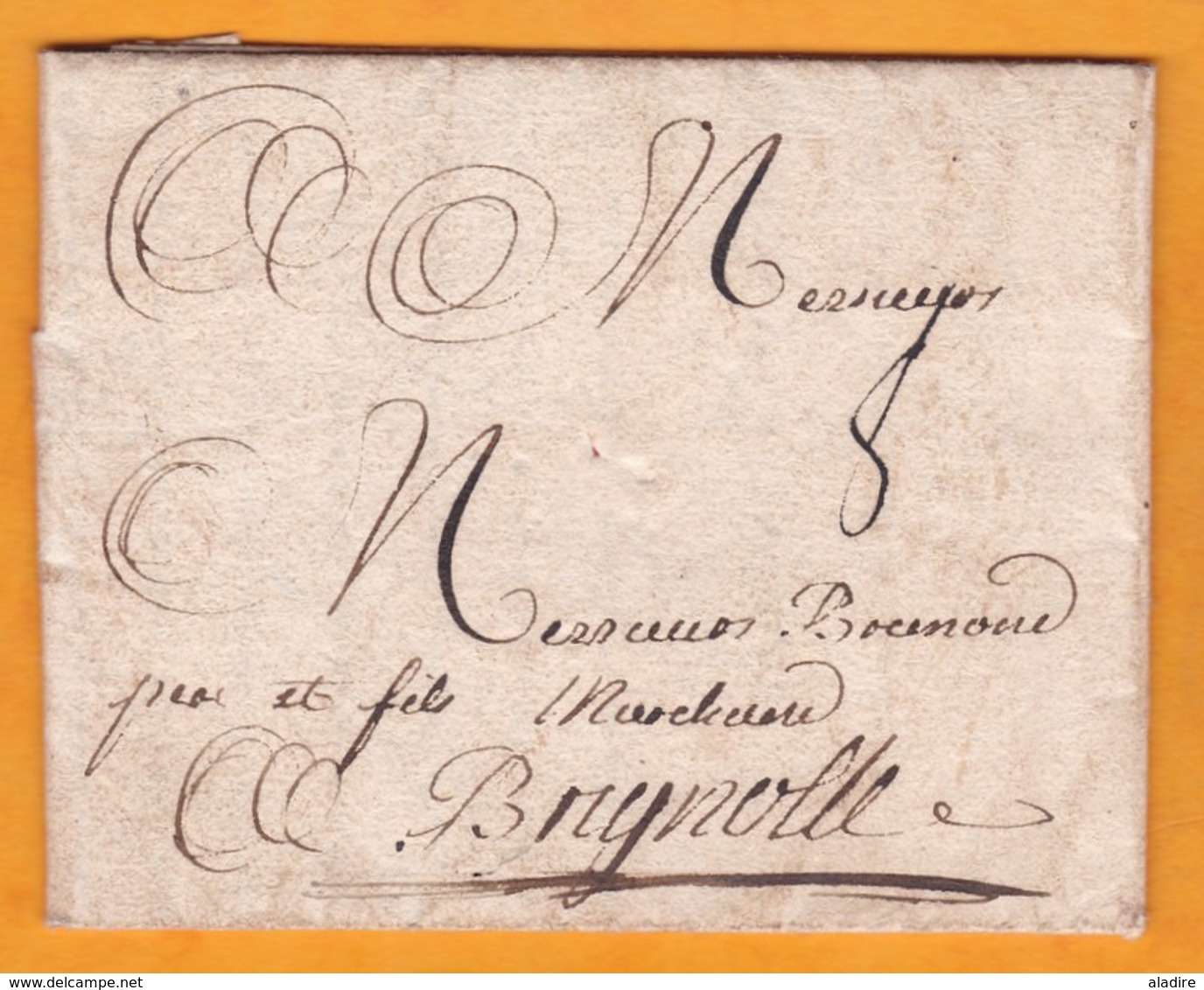 1744 - Lettre Pliée Avec Correspondance De Paris Vers Brignolle, Brignoles, Var - Règne De Louis XV - 1701-1800: Precursors XVIII