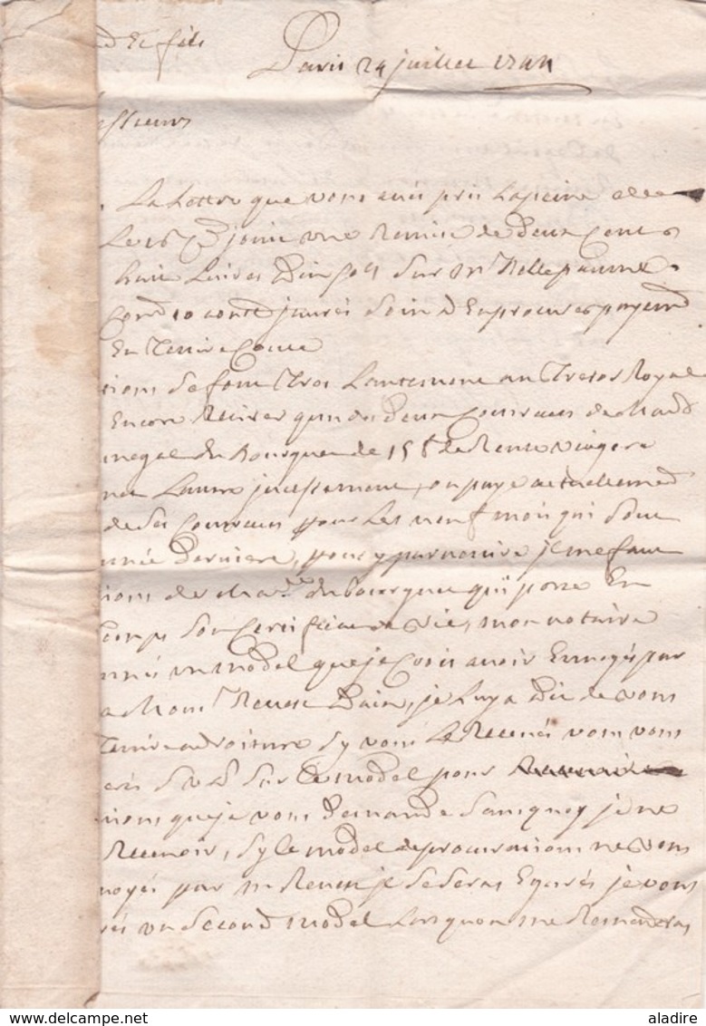 1744 - Lettre Pliée Avec Correspondance De Paris Vers Brignolle, Brignoles, Var - Règne De Louis XV - 1701-1800: Précurseurs XVIII