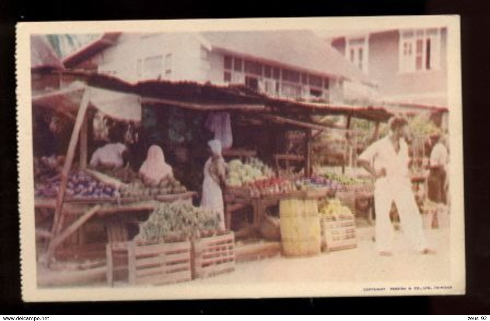 C2107 BRITISH GUYANA GUIANA - MARKET SCENE FOLKLORE ETHNICS COSTUMES - LITHO COLOUR PRINTERS GEORGETOWN - Altri & Non Classificati