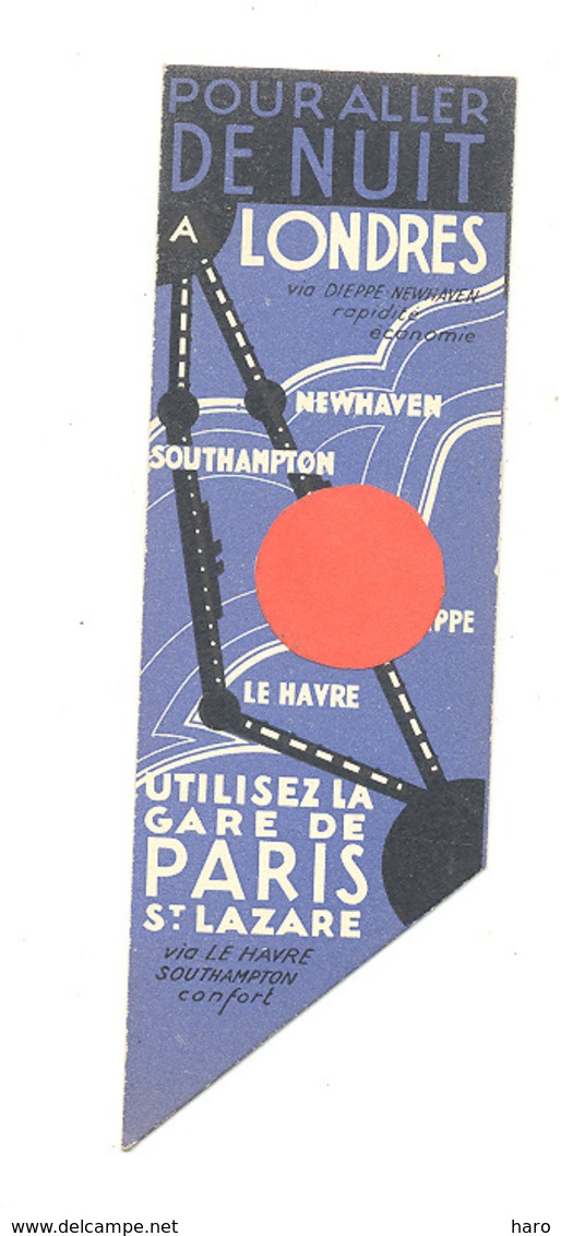 Marque-pages - Ferries, Train, Voyages : Paris Southampton Londres Et Paris Dieppe Newhaven Londres (b260/2) - Marque-Pages