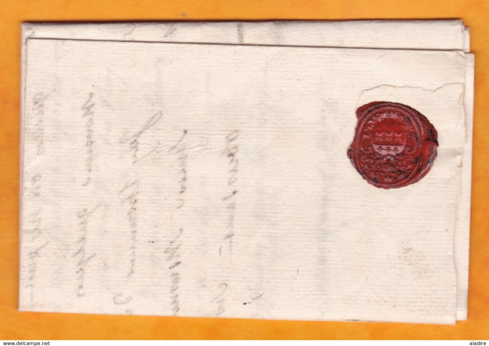 1739 - Marque Postale ROCHEFORT, Charente Inférieure Sur Lettre Pliée Avec Corresp 3 P Vers Montpellier, Hérault - 1701-1800: Precursors XVIII