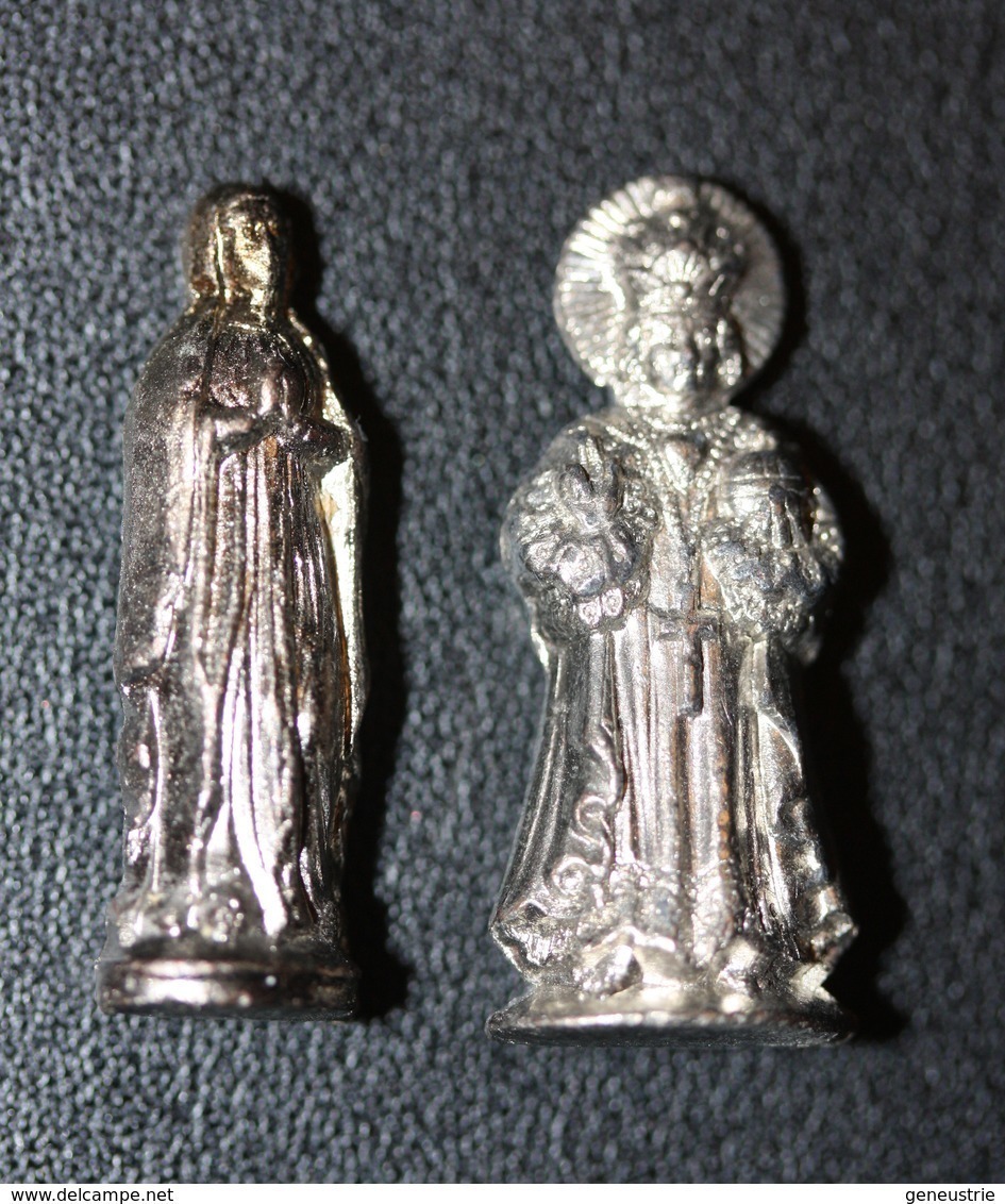 WW1 Lot De 2 Statuettes Vierges De Poilu (Sainte Bernadette Et Jésus De Prague) Trench Art WWI - 1914-18