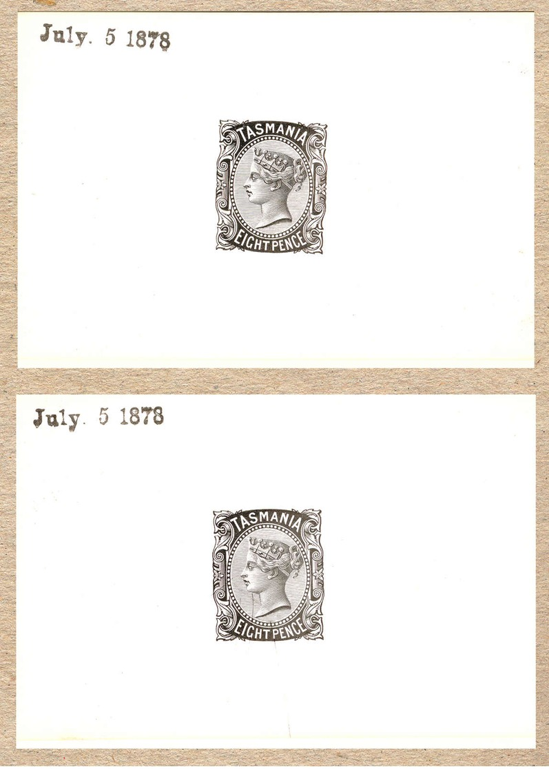 (*) 1878, 8 D., Black, Two Proofs On White Glazed Card, Both Dated In Black JULY 5 1878 From The De La Rue Archive, Firs - Sonstige & Ohne Zuordnung