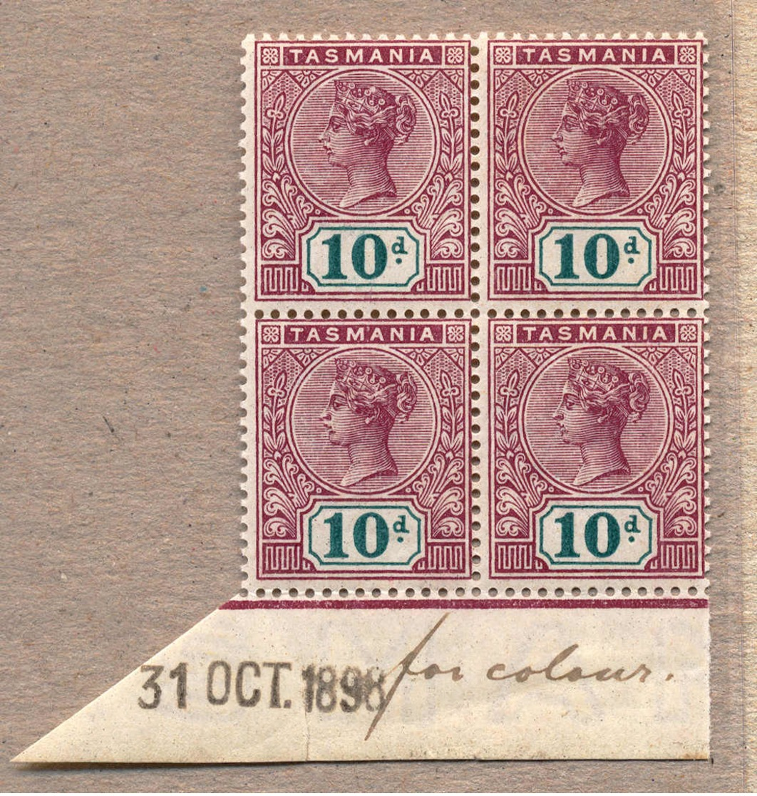 **/bof 1898, 10 D., Purple Lake And Deep Green, MNH Hinged In The Margin, IMPRIMATUR, Strike Of Date 31 OCT.1898 And M/s - Sonstige & Ohne Zuordnung