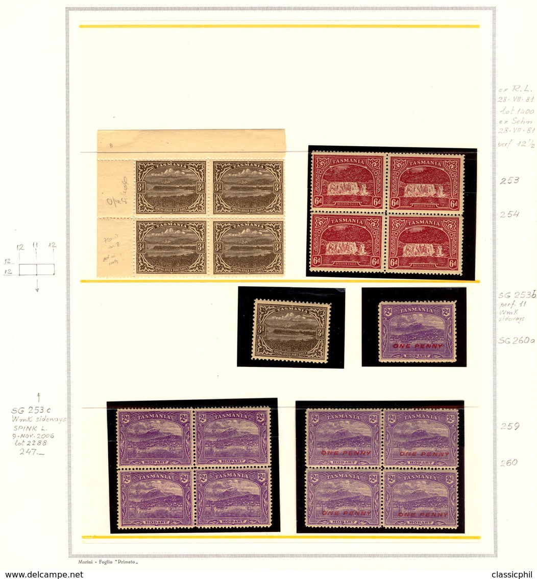 **/*/o/(*) 1899-1911, Large Collection Of Used And Mostly Unused (MH/MNH) On 12 Album Pages, Many Blocks Of (4), One Blo - Sonstige & Ohne Zuordnung