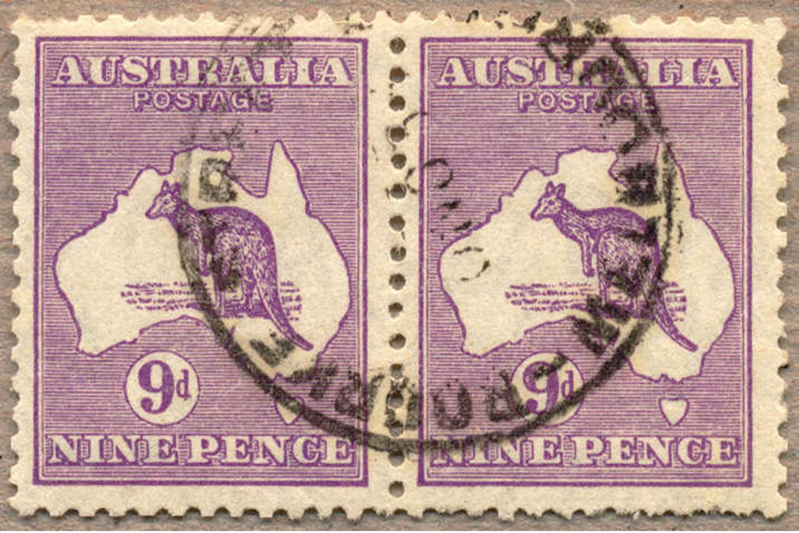 O 1929-30, 9 D., Violet, Used, Die II In Pair With Die IIB, Perf. Varies, Well Crentred And Rich Colour, Rare, F!. Estim - Sonstige & Ohne Zuordnung