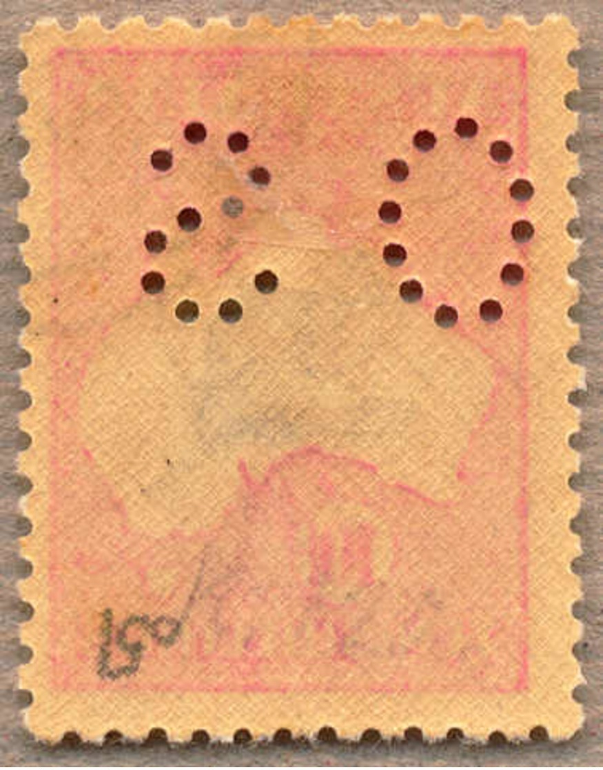 O 1915-28, 10 S., Grey And Pink, Used, Wmk 6 And Small OS Perfin, OFFICIAL, Very Rich Colour And Fresh, F!. Estimate 100 - Sonstige & Ohne Zuordnung