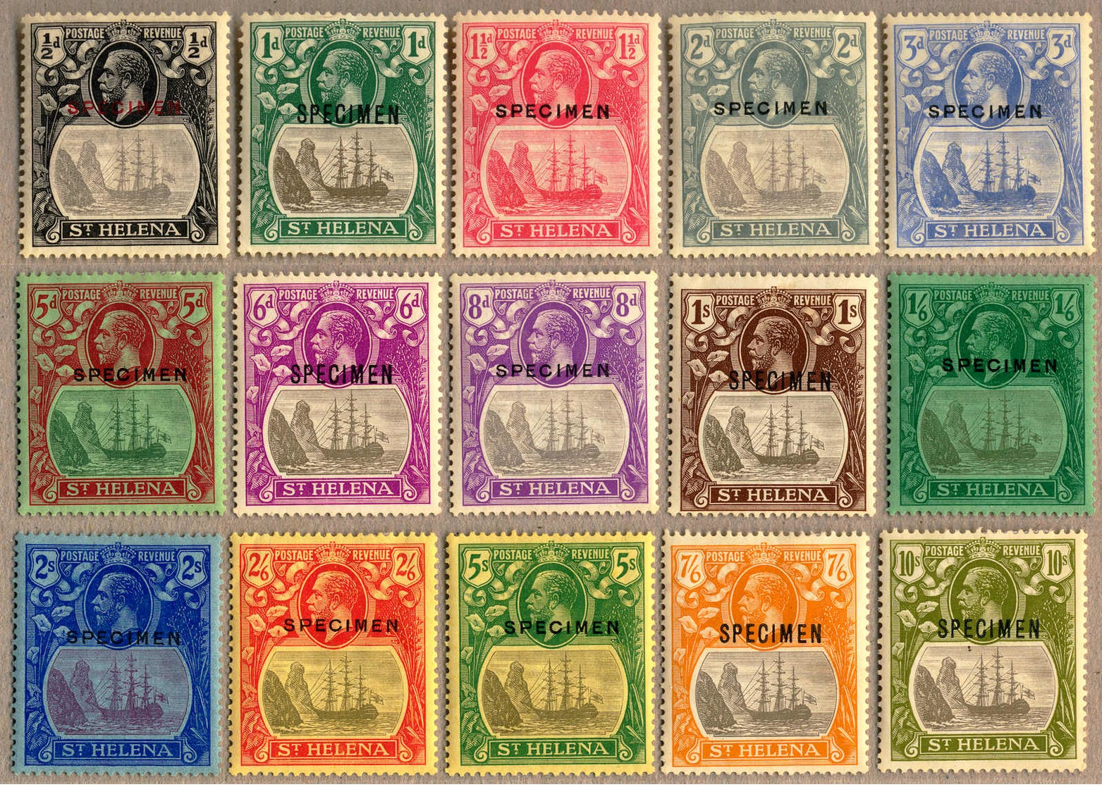 * 1922, 1/2 D. - 10s., Set Of (15), From The U.P.U. Archive In Portugal, With SPECIMEN Opt., MH, VF-XF!. Estimate 800€. - Altri & Non Classificati