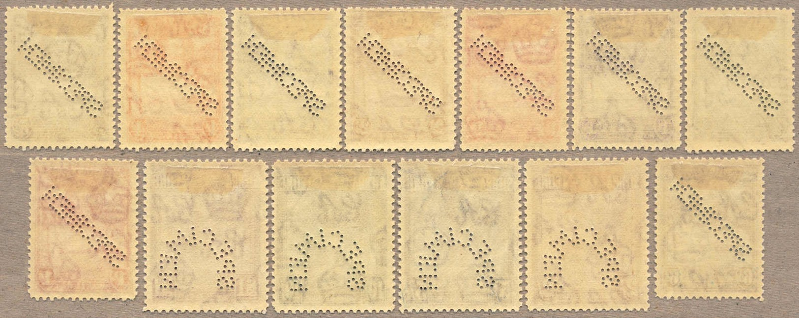 * 1932, 1/2 D. - 1 S., MH, Perfin SPECIMEN, From The UPU Archive Of PORTUGAL, Original Set, Very Fine And Unique Pedigre - Altri & Non Classificati