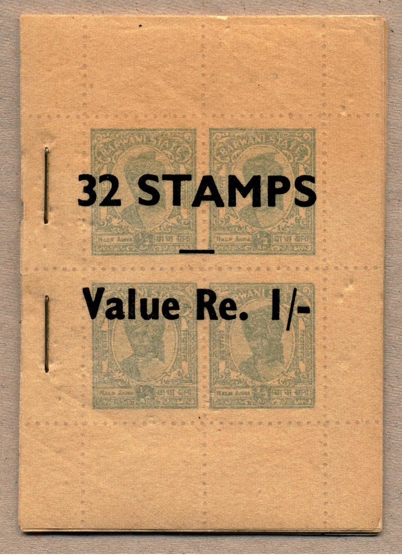 ** 1947, 1 R., Black Gray, COMPLETE Booklet Fresh As From The Postoffice, With Eight Panes Of 1/2 A. Blue Green In Wide  - Sonstige & Ohne Zuordnung