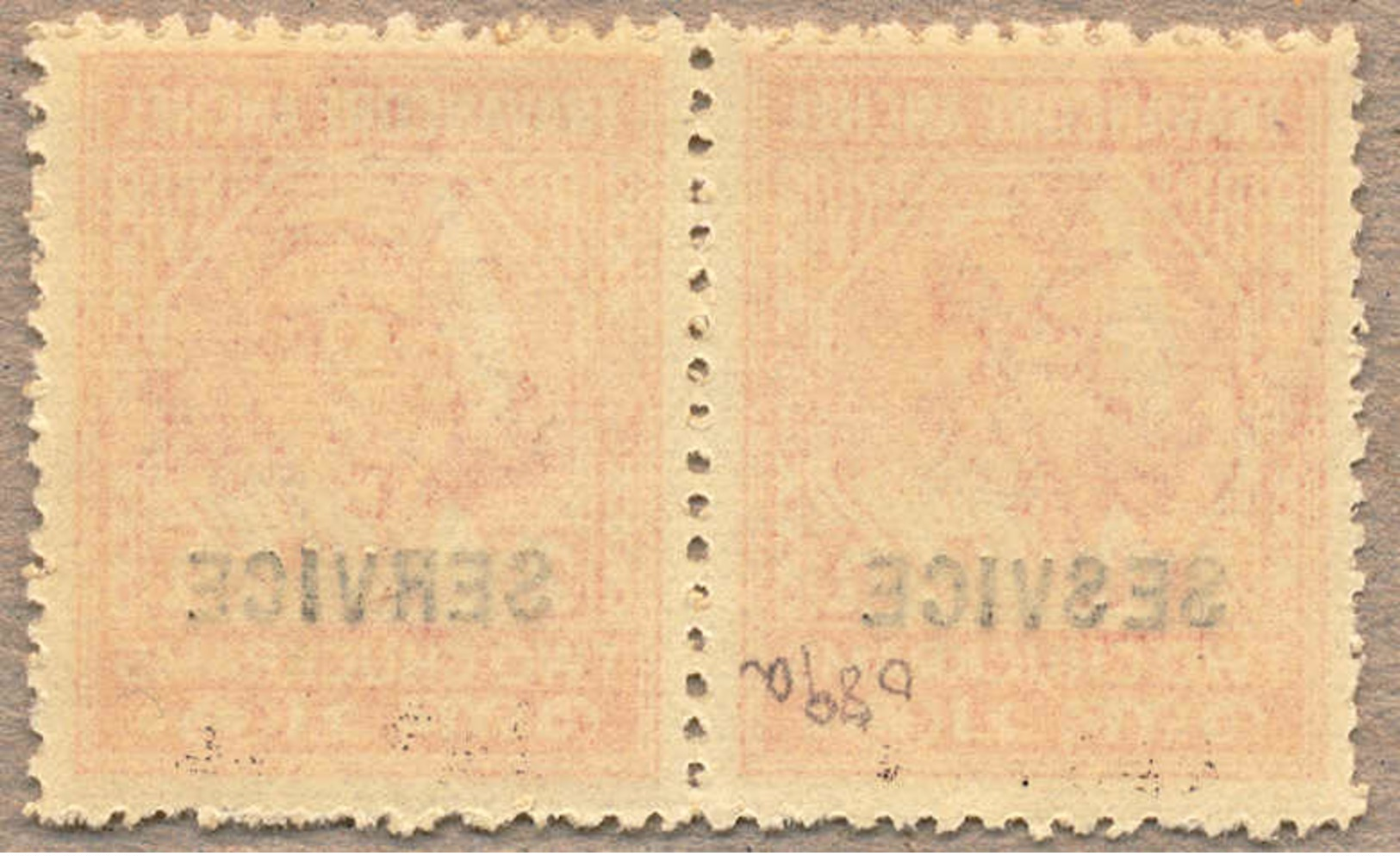 (*) 1939, 2 Ch., Orange, OPT. ERROR SESVICE Left Pane Row 6/5 On The Left Of The Pair, Very Fresh And Rare Multiple, F-V - Sonstige & Ohne Zuordnung