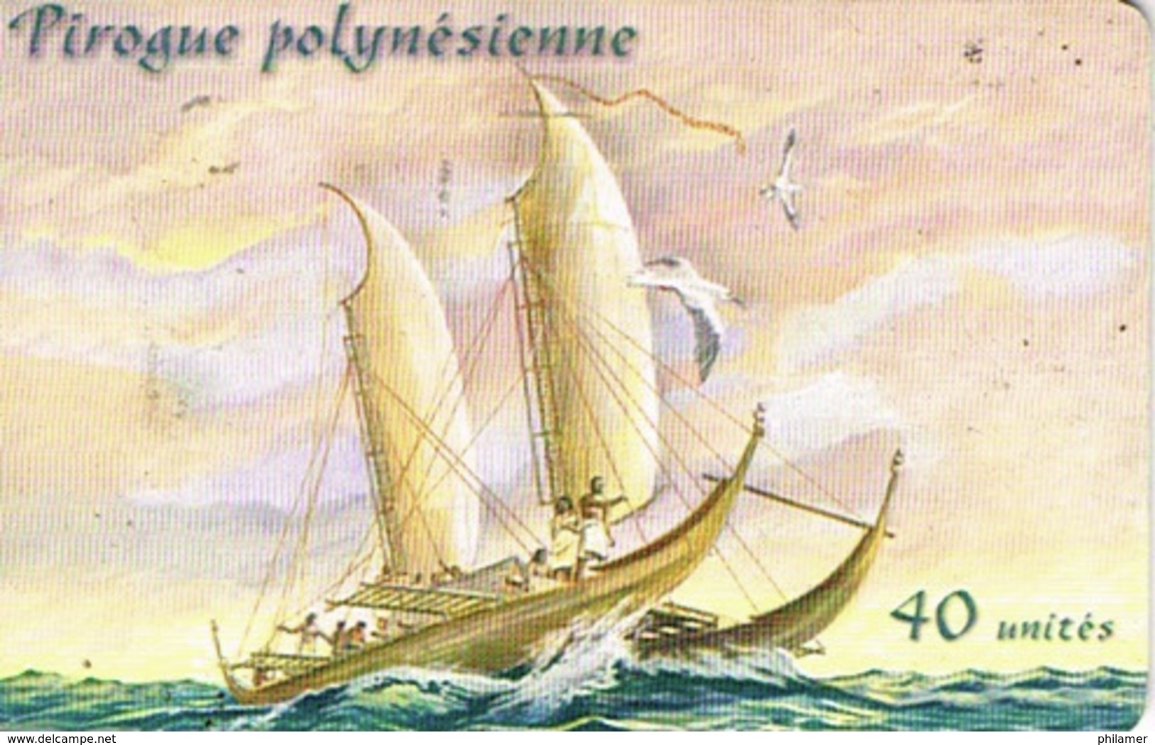 Polynesie Francaise Tahiti Telecarte Phonecard Prepaid PF138 Pirogue Polynesienne Bateau Navire Ut BE - Französisch-Polynesien