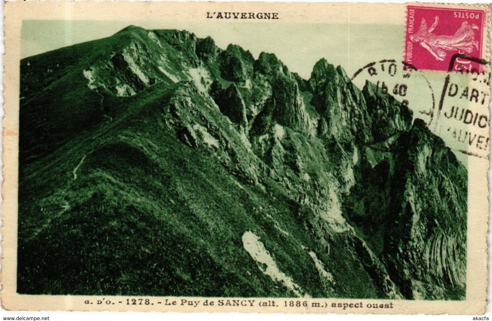 CPA L'Auvergne - G. D'O. - Le Puy De SANCY (alt 1886 M.) Aspect Ouest (244669) - Autres & Non Classés