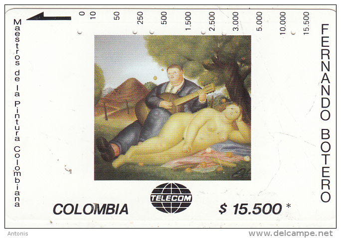 COLOMBIA(Tamura) - Concierto Campestre, Painting/Fernando Botero, Tirage 10000, Used - Colombia