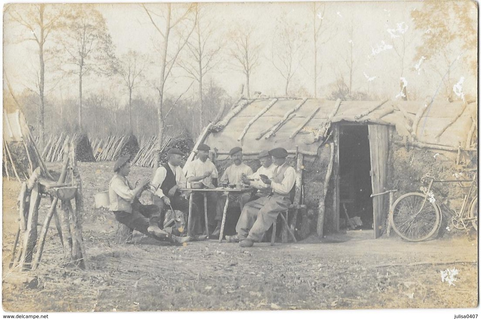 BOIS Carte Photo Cabane De Bucherons Belle Animation - Artigianato