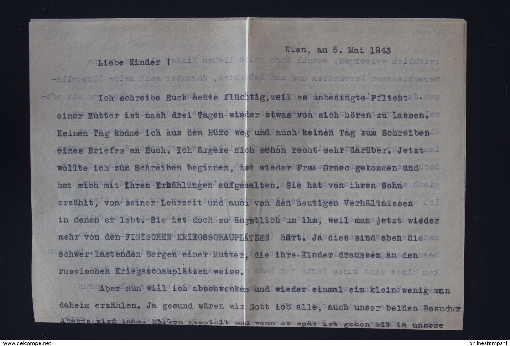 DR Feldpost Brief Mit Inhalt, Leningrad 1943 Mit Detaillierte Festlegung Wien - Briefe U. Dokumente