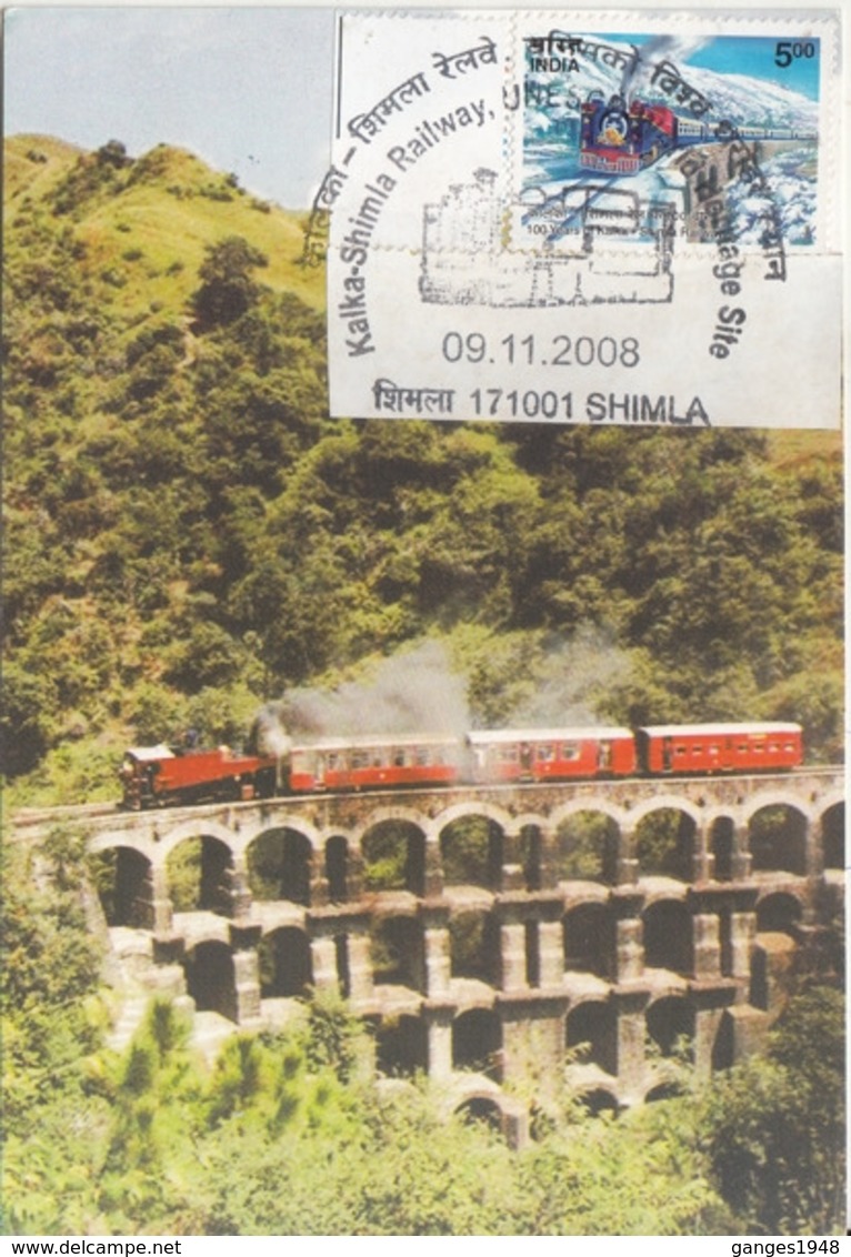 India 2008  Trains  Kalka - Shimla Railway, Unesco World Heritage Sire  Special Card  #  19429  D Indien Inde - Trains